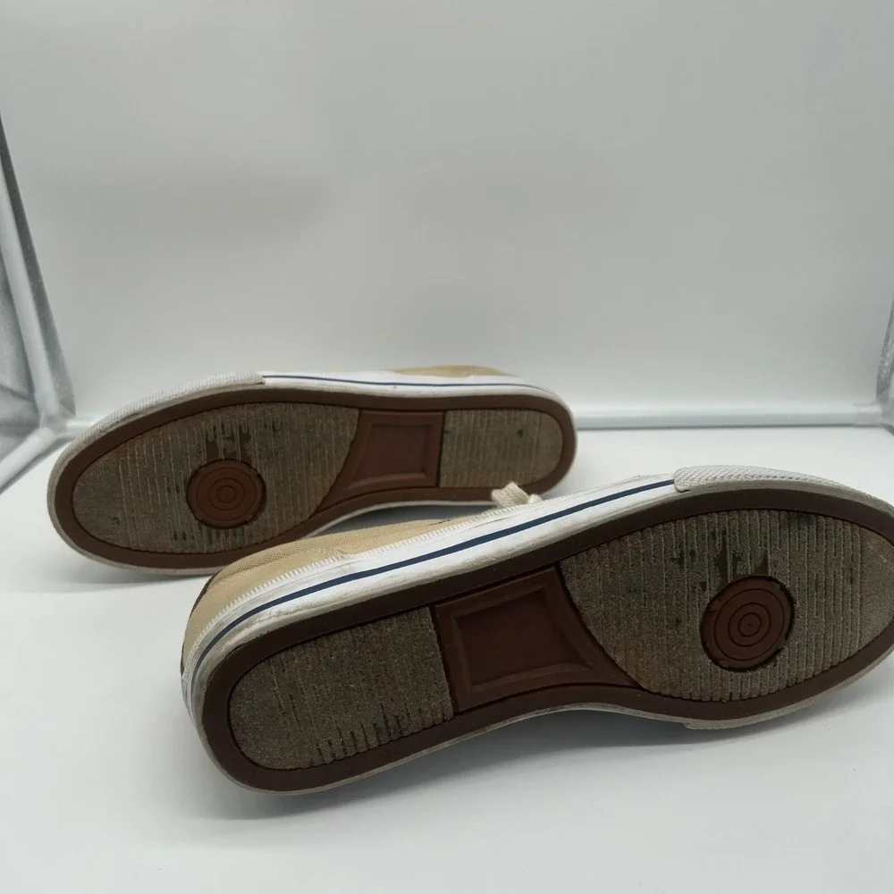 Polo Ralph Lauren Vaughn Sneaker Men 11 Solid Canvas‎ Leather Lace Up Khaki Tan